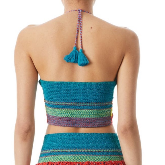 NWT Alice + Olivia Livia Cotton Eyelet Halter Crop Top - Picture 2 of 4